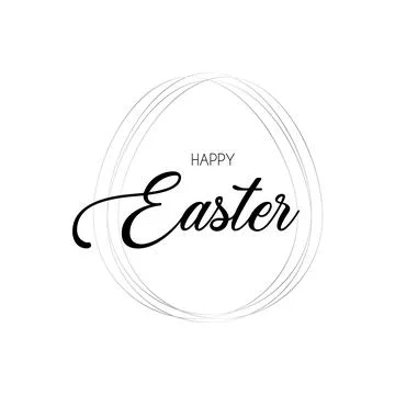 Happy Easter greeting background. Egg shape silver  frame Vector illustration Illustrazione stock