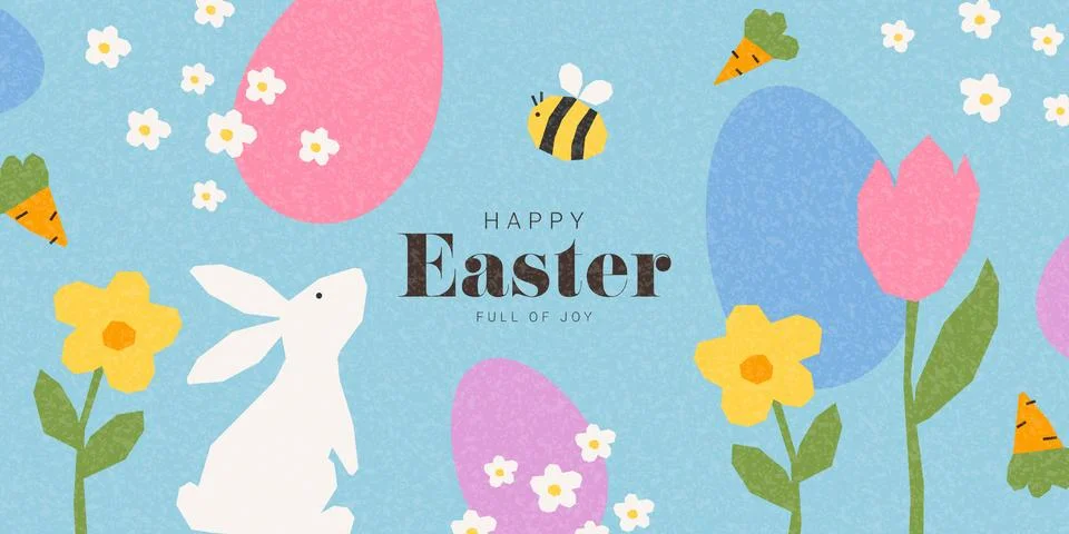 Happy Easter greeting banner Illustrazione stock