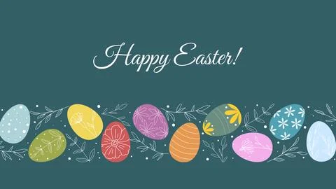 Happy Easter greeting banner vector graphic Stock Illustration