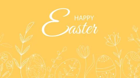 Happy Easter greeting banner Vector graphic Stock Illustration