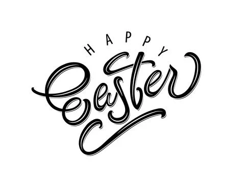 Happy Easter. Greeting calligraphy design. Vector illustration. Stock-Illustration