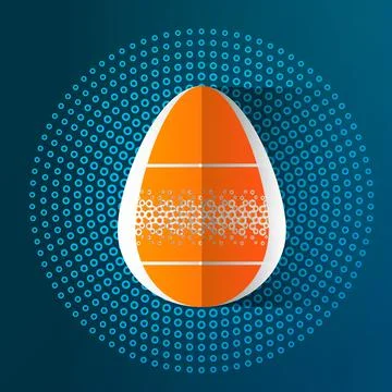 Happy Easter greeting card. 3d paper cut easter egg concept design background Stock Illustration
