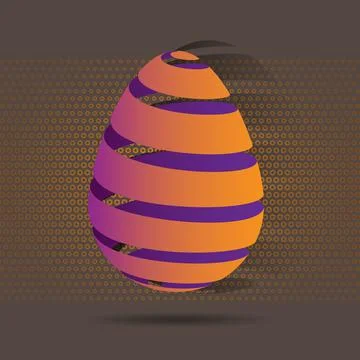 Happy Easter greeting card. 3d paper cut easter egg concept design background Stock Illustration
