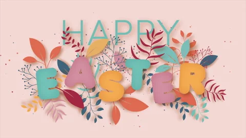 Happy Easter greeting card, animation 4K Stock Footage 236637269