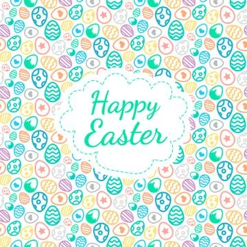 Happy Easter greeting card background color of the eggs seamless pattern 스톡 일러스트