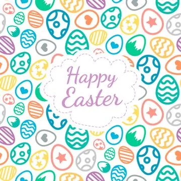 Happy Easter greeting card background color of the eggs seamless pattern Stock Illustration