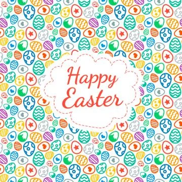 Happy Easter greeting card background color of the eggs seamless pattern Illustrazione stock