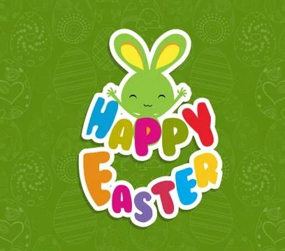 Happy Easter greeting card background Stock Illustration