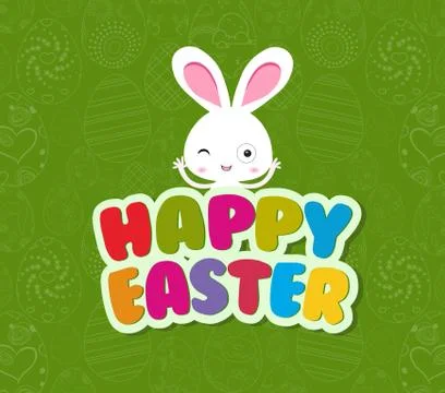 Happy Easter greeting card background Stock Illustration