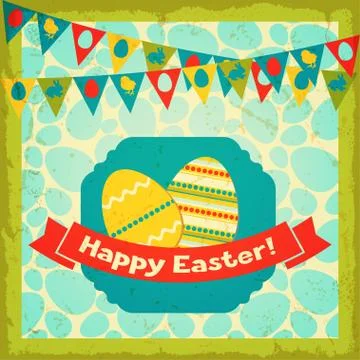 Happy Easter greeting card background Stock Illustration