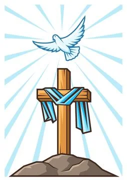 Happy Easter greeting card. Background with religious symbol. 스톡 일러스트