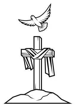 Happy Easter greeting card. Background with religious symbol. 스톡 일러스트