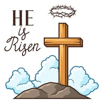 Happy Easter greeting card. Background with religious symbol. 스톡 일러스트