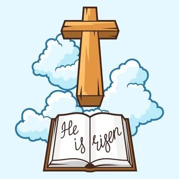 Happy Easter greeting card. Background with religious symbol. Illustrazione stock