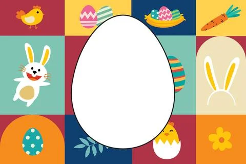 Happy easter greeting card background template.Can be used for cover, invit.. Stock Illustration