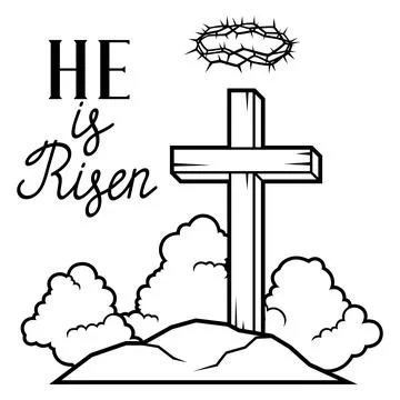 Happy Easter greeting card. Background with religious symbol. Stock Illustration