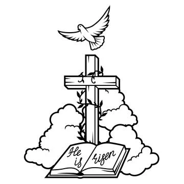 Happy Easter greeting card. Background with religious symbol. 스톡 일러스트