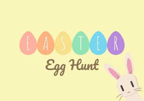 Happy easter greeting card with bunny and easter egg Stock Illustration