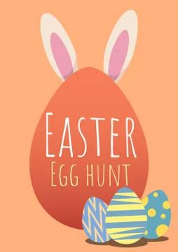 Happy easter greeting card with bunny and easter egg Stock Illustration