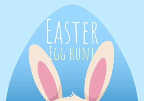 Happy easter greeting card with bunny and easter egg Stock Illustration