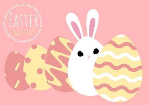 Happy easter greeting card with bunny egg Stock Illustration