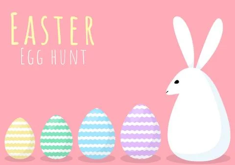 Happy easter greeting card with bunny and egg Stock Illustration
