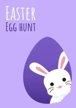 Happy easter greeting card with bunny and egg Stock Illustration