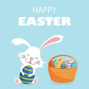 Happy Easter greeting card. Cute vector illustration Stock Illustration