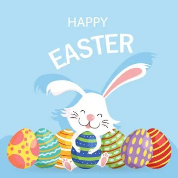 Happy Easter greeting card. Cute vector illustration Stock Illustration