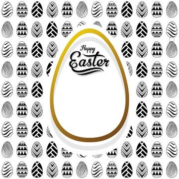 Happy easter greeting card design Stock Illustration