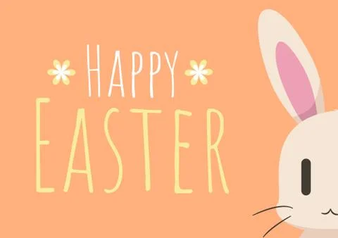 Happy easter greeting card with easter bunny Stock Illustration