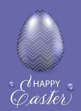 Happy Easter, greeting card. Easter background in purple, patterned Easter eg イラスト素材