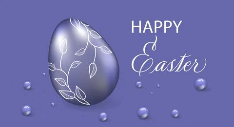 Happy Easter, greeting card. Easter background in purple, patterned Easter eg 스톡 일러스트