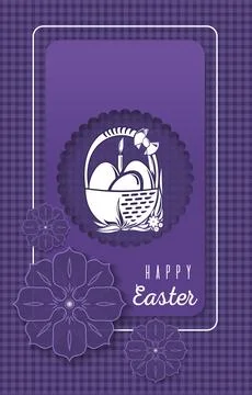 Happy Easter. Greeting card with easter eggs Stock-Illustration