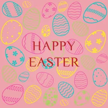 Happy Easter greeting card. Easter holiday egg ornamental background. Vecto.. Illustrazione stock