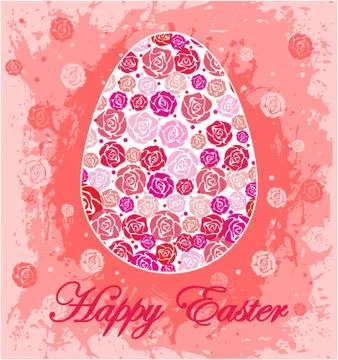 Happy Easter greeting card with egg Stock Illustration