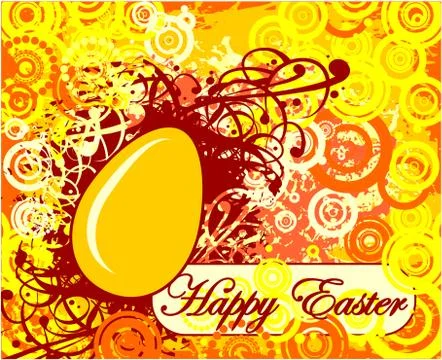 Happy Easter greeting card with egg Illustrazione stock