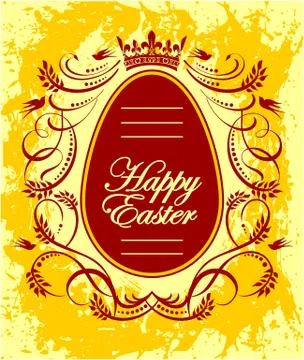 Happy Easter greeting card with egg 库存插图