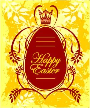 Happy Easter greeting card with egg Stock Illustration