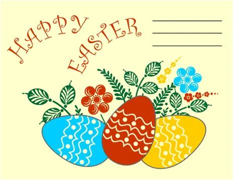 Happy Easter greeting card with egg Illustrazione stock