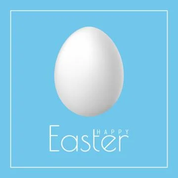 Happy Easter greeting card with egg and Easter Bunny in flat design. Vector i Illustrazione stock