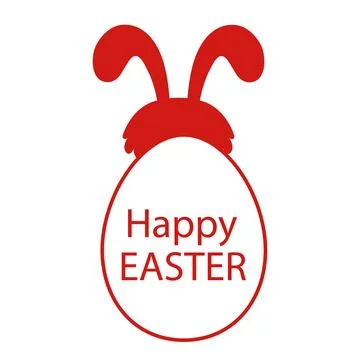 Happy Easter greeting card with egg , rabbit. Easter Bunny. Illustrazione stock