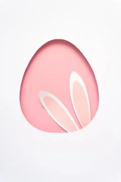 Happy Easter greeting card with egg , rabbit. 写真素材