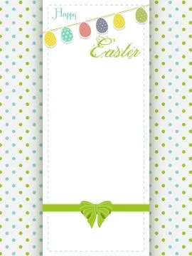 Happy Easter greeting card an eggs bunting Stock Illustration