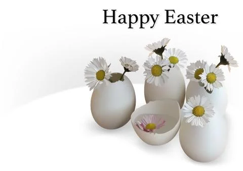 Happy Easter Greeting Card with Eggs Stock Illustration