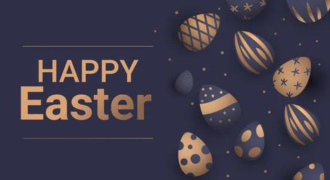Happy Easter greeting card with eggs in pastel colors spring holiday celebration Stockillustratie