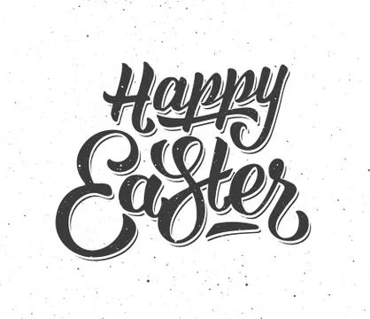Happy Easter greeting card with hand lettering Stock Illustration
