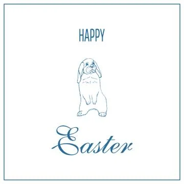 Happy Easter greeting card. Hand drawn vector illustration Illustrazione stock