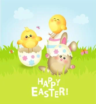 Happy Easter greeting card. Stock Illustration