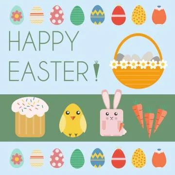 Happy Easter Greeting Card Illustrazione stock